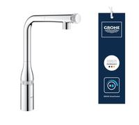 GROHE Essence SmartControl, mitigeur cuisine, douchette extractible, HP | Bec haut, pivotant à 140°, robinet de cuisine, support de douche magnétique, 10 l/min (chrome, 31615000)