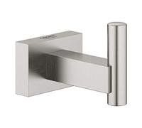 GROHE Essentials Cube, patère WC sans perçage | Porte-serviette, fixation invisible, pour carrelage et verre, avec revêtement StarLight (acier inox, 40511DC1)