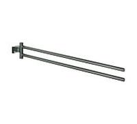 Grohe Essentials Cube porte-serviettes 40624AL1 graphite dur brossé, 2 bras, 43,9 cm, pivotante , fermeture dissimulée