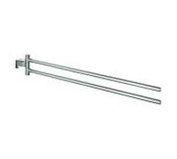 Grohe Essentials Cube porte-serviettes 40624DC1 supersteel, 2 bras, 43,9 cm, pivotante , fermeture dissimulée
