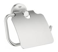 GROHE Porte-papier toilette Essentials 40367DC1 SuperSteel avec couvercle, fixation dissimulée