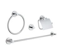 Grohe Essentials - Ensemble d’accessoires pour salle de bains 4 en 1, chrome 40776001