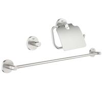 Grohe Essentials - Ensemble d'accessoires pour salle de bains, 3 en 1, supersteel 40775DC1