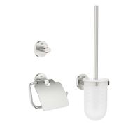 Grohe Essentials - Ensemble d'accessoires pour toilette, 3 en 1, supersteel 40407DC1