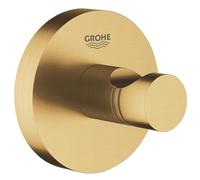 GROHE Essentials - Patère murale pour Salle de Bains, Porte-serviette mural, Fixations Cachées, Platine de Fixation Incluse, Métal, A coller ou à visser, Gold Brossé, 40364GN1
