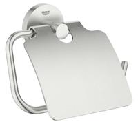 GROHE Porte-papier toilette Essentials 40367DC1 SuperSteel avec couvercle, fixation dissimulée