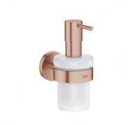 Grohe - Essentials Set salle de bain Distributeur de savon liquide + Cadre support, Warm Sunset brossé (40369DL1+40394DL1)
