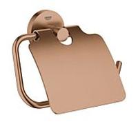 Grohe Essentials WC porte-papier 40367DL1 warm sunset brossé, avec couvercle, fermeture dissimulée