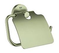 Grohe Essentials WC porte-papier 40367EN1 nickel brossé, avec couvercle, fermeture dissimulée