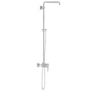 GROHE Euphoria, colonne de douche avec mitigeur monocommande | Système apparent avec douche de tête et douchette, bras de douche orientable de 450 mm (chrome, 26240000)
