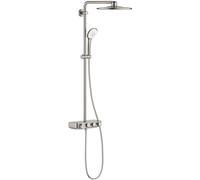 Grohe Euphoria ensemble de douche mural avec thermostat avec douche pluie SuperSteel 26507DC0