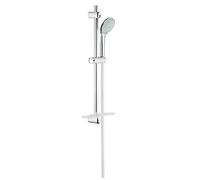 GROHE Euphoria, set barre de douche 2 types de jet, poignée fraîche | Jet Rain comme une pluie d'été, buses anticalcaire, flexible TwistFree anti-torsion, tablette EasyReach (chrome, 27230001)