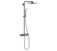 GROHE Euphoria SmartControl System 310 Colonne de douche avec mitigeur thermostatique (Butée à 38°C, Tête de douche 310mm à 2 jets, Douchette 3 jets, Flexible 1,75m), Hard Graphite brossé, 26507AL0