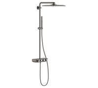 GROHE Euphoria SmartControl System 310 Cube Colonne de douche avec mitigeur thermostatique (Tête de douche 310mm à 2 jets, Douchette Stick Flexible 1,75m), Hard Graphite brossé, 26508AL0