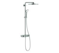 Grohe Euphoria SmartControl System 310 Duo, système de douche avec mitigeur thermostatique, mural, chromé, 26507DC0, Couleur: acier super