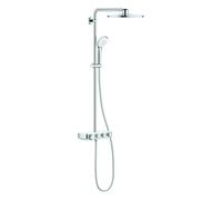 Grohe Euphoria SmartControl System 310 Duo, système de douche avec mitigeur thermostatique, mural, chromé, 26507LS0, Couleur: Blanc Lune