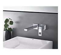 Grohe Eurocube 2 trous mitigeur lavabo 23447000 chromé , fixation murale, bec 231 mm