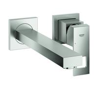 Grohe Eurocube Mélangeur lavabo 2 trous, montage encastré, saillie 231mm, 23447DC0, Couleur: acier super