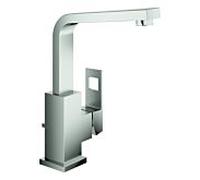 Grohe Eurocube mitigeur lavabo 23135DC0 superacier, taille L, avec garniture de vidage , sans limiteur de débit