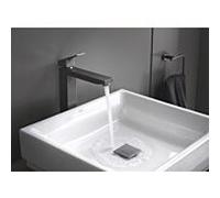 Grohe Eurocube Mitigeur monocommandé pour lavabo, XL-Size, saillie 180mm, sans vidage, 23406AL0, Couleur: graphite dur brossé