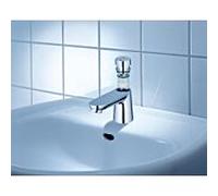 Grohe Euroeco CT robinet à fermeture automatique sur colonne 36265000 chrome, marquage bleu / rouge