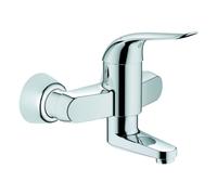 GROHE Mitigeur lavabo mural Euroeco Special 32770000 Chrome – saillie 157 mm, avec limiteur