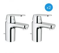 Grohe - Eurosmart Cosmopolitan - Lot de 2 mitigeurs monocommande 1/2" lavabo Taille S (3282500E-DUO)
