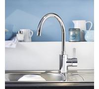 GROHE Mitigeur de cuisine Eurosmart Cosmopolitan sur pied StarLight Chrome basse pression 31180000