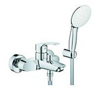 Grohe Grohe Eurosmart Mitigeur bain 1/2", avec ensemble douche, montage mural, chrome Quantité:1