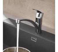 GROHE Eurosmart Mitigeur monocommandé pour évier, saillie 227mm, orientable, GROHE EcoJoy, Cradle to Cradle Certified®., 30506000