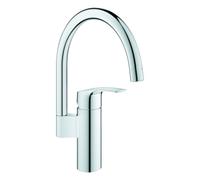 GROHE Eurosmart Mitigeur monocommandé pour évier, saillie 183mm, bec haut, orientable, 33202003, Couleur: chrome