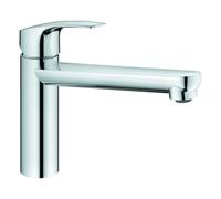 GROHE Eurosmart Mitigeur monocommandé pour évier, saillie 222mm, hauteur moyenne, orientable, 30463000, Couleur: chrome