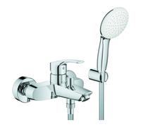 Grohe Grohe Eurosmart Mitigeur bain 1/2", avec ensemble douche, montage mural, chrome Quantité:1