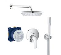 Grohe - Eurosmart Set de douche tout en 1 avec douche de tête 25cm + Douchette 1 jet, Chrome (25219001-VITALIOSTICK)