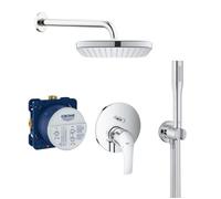 Grohe Eurosmart Set de douche tout en 1 avec douche de tête 25cm + Douchette 1 jet Chrome (25219001-VITALIOSTICK)