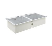 GROHE Evier 1 cuve et demie en acier inoxydable K800