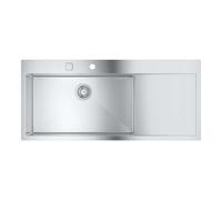 Grohe - Évier K1000 avec garniture de vidage automatique, 116x52 cm, inox brossé 31581SD1