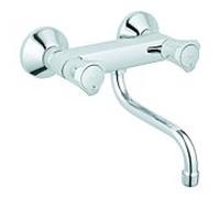 Grohe évier paroi 2-poignée montée Costa 31187001 chromé , bec orientable