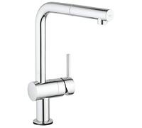 GROHE Flair Touch, mitigeur évier, douchette extractible, orientable 360° | Robinet de cuisine, bec haut pour grandes casseroles, commande EasyTouch, montage facile par le dessus (chrome, 30275001)