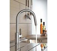 Grohe Get robinet de cuisine 31484001 chromé , avec bec en C et double jet