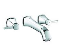 Grohe Grandera lavabo Grandera Match0 20415000 chromé , chromé mural 3 trous, saillie 234 mm