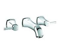 Grohe Grandera mural de lavabo 20414000 chromé , chromé mural 3 trous, saillie 177 mm