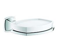 Grohe Grandera porte-savon 40628000 chromé , le verre de Céramique blanc