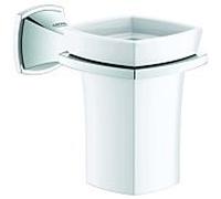 Grohe Grandera support de verre 40626000 chromé , le verre de Céramique blanc