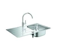 Grohe intégré dans la série de puits 31562SD1 86x50cm, 2000 bassin, avec mélangeur d'évier à levier unique, en acier inoxydable