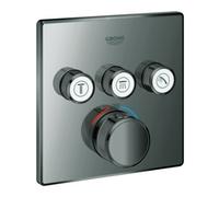 Grohe Grohe Fertigset Grohtherm Smartcontrol hd graphite, angle, encastré, 3 vannes d'arrêt Quantité:1