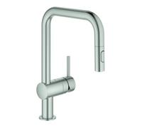 Grohe Grohe Minta Mitigeur évier mono-levier super chromé, douchette extractible double, bec en U Quantité:1