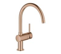 Grohe Grohe Minta Mitigeur évier monocommande chaud inox brossé, bec pivotant, sortie C Quantité:1