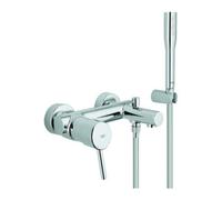 Grohe Grohe Mitigeur bain monocommande Concetto chrome, avec ensemble douche, montage mural Quantité:1
