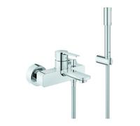 Grohe Grohe Mitigeur bain monocommande Lineare chrome, avec ensemble douche, montage mural Quantité:1
